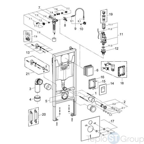 Инсталляция Grohe Rapid SL 38775001 (4 в 1 в сборе) - купить с доставкой по России фото 4