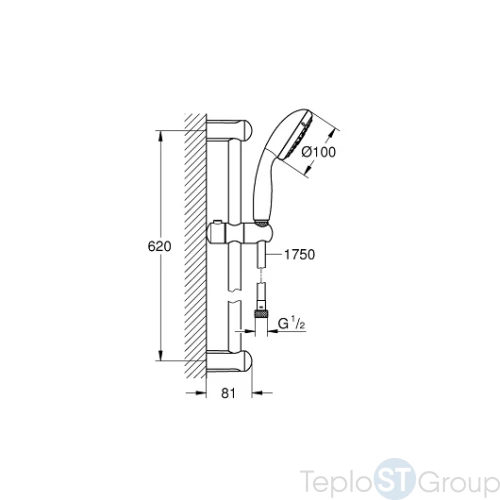 Душевой гарнитур Grohe Tempesta New 27794001 Хром - купить оптом у дилера TeploSTGroup по всей России ✅ ☎ 8 (800) 600-96-13 фото 2