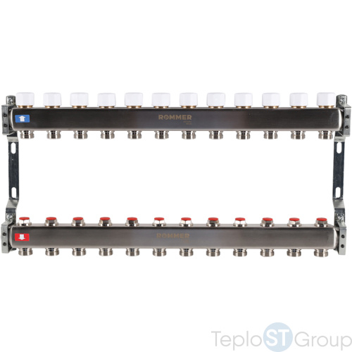 Rommer RMS-3200-000012 Rommer Коллектор из нержавеющей стали без расходомеров 12 вых. - купить оптом с доставкой по России