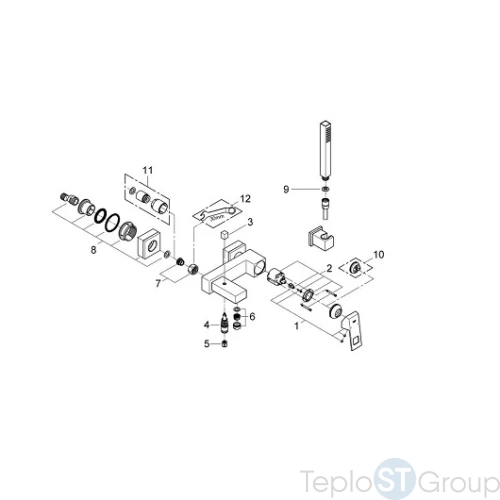 Смеситель для ванны с душем Grohe Eurocube 23141000 - купить оптом у дилера TeploSTGroup по всей России ✅ ☎ 8 (800) 600-96-13 фото 4