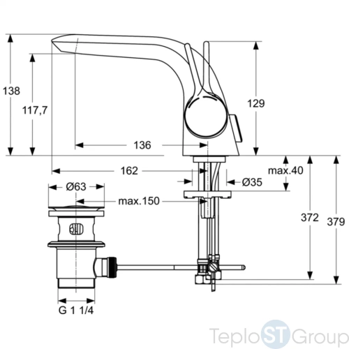 Смеситель для раковины Ideal Standard Melange A4260AA - купить с доставкой по России фото 3