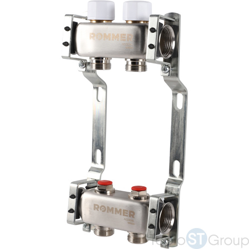 Rommer RMS-3200-000002 Rommer Коллектор из нержавеющей стали без расходомеров 2 вых. - купить оптом с доставкой по России фото 5