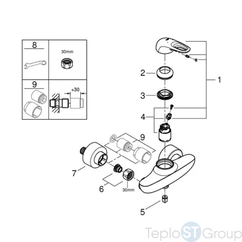 Смеситель для душа Grohe Eurostyle 2015 33590003 - купить оптом у дилера TeploSTGroup по всей России ✅ ☎ 8 (800) 600-96-13 фото 2