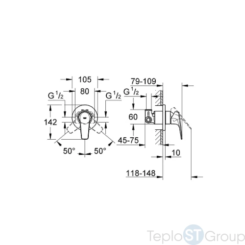 Смеситель для душа Grohe BauFlow 29046000 - купить оптом у дилера TeploSTGroup по всей России ✅ ☎ 8 (800) 600-96-13 фото 2