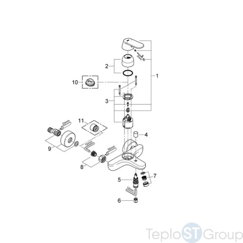 Смеситель для ванны Grohe Eurosmart Cosmopolitan 32831000 - купить с доставкой по России фото 3