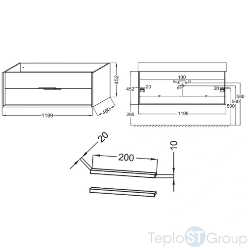 Тумба под раковину Jacob Delafon Vivienne EB1509-N18-N18 120 см белая, ручки хром - купить с доставкой по России фото 3