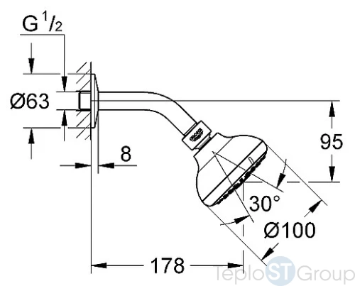 Верхний душ Grohe New Tempesta 26088001 - купить с доставкой по России фото 3