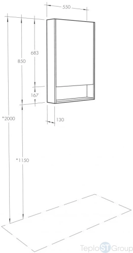 Шкаф-зеркало Aquaton Сканди 55x85 1A252102SDZ90 - купить оптом у дилера TeploSTGroup по всей России ✅ ☎ 8 (800) 600-96-13 фото 2