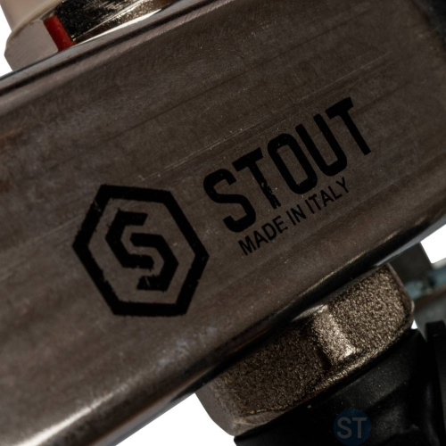 Stout Коллектор из нержавеющей стали с расходомерами, с клапаном вып. воздуха и сливом 6 вых. - купить оптом с доставкой по России фото 2