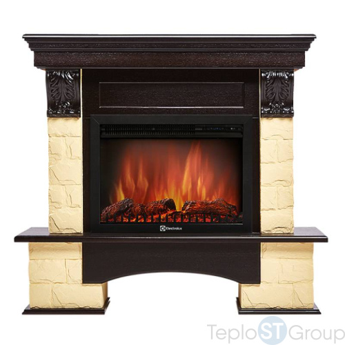 Портал Firelight Forte 25S камень бежевый, шпон венге - купить оптом с доставкой по России