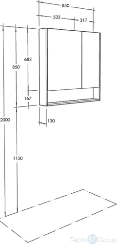 Шкаф-зеркало Акватон Сканди 70x85 1A252302SDZ90 - купить оптом у дилера TeploSTGroup по всей России ✅ ☎ 8 (800) 600-96-13 фото 2