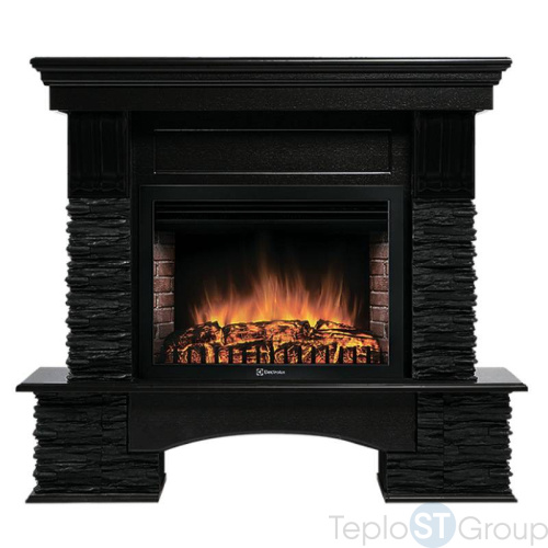 Портал Firelight Pietra Nuovo 30 камень сланец чёрный, шпон венге - купить оптом с доставкой по России