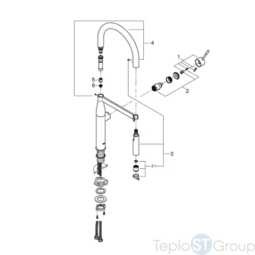 Смеситель для кухни с проф лейкой Grohe Essence 30294000 - купить с доставкой по России фото 4