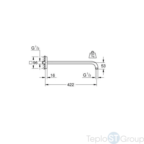 Душевой кронштейн Grohe Rainshower 26145000 - купить с доставкой по России фото 2