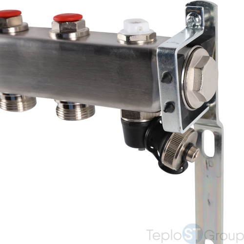 Rommer RMS-3201-000008 Rommer Коллектор из нержавеющей стали без расходомеров, с клапаном вып. воздуха и сливом 8 вых. - купить оптом с доставкой по России фото 10