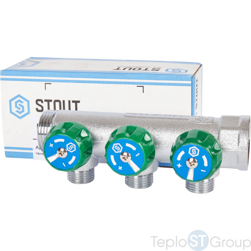 Stout SMB-6850-011203 коллектор регулирующий 1 , 3 отвода 1/2 - купить оптом с доставкой по России фото 7