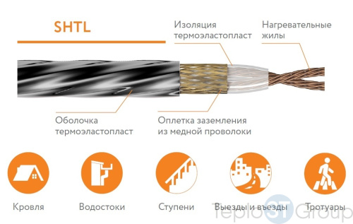 Секция нагревательная кабельная 20SHTL-2-1700-040 - купить оптом с доставкой по России фото 2