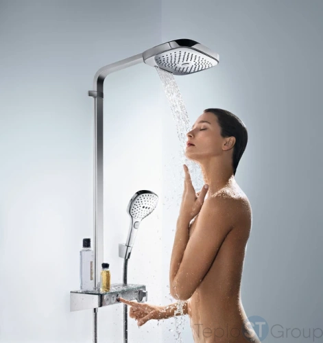 Душевая стойка Hansgrohe Raindance Select E 300 3jet 27127400 Showerpipe белый/хром - купить с доставкой по России фото 6