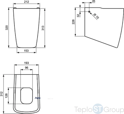 Полупьедестал для раковины Ideal Standard Tonic II T429301 - купить оптом у дилера TeploSTGroup по всей России ✅ ☎ 8 (800) 600-96-13 фото 2