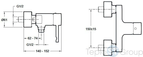 Смеситель для душа Jacob Delafon Cuff E45533-CP - купить с доставкой по России фото 2