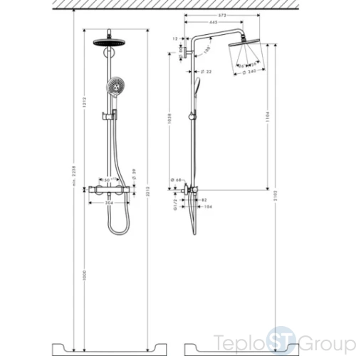 Душевая стойка Hansgrohe Raindance Select 27115000 хром - купить с доставкой по России фото 4