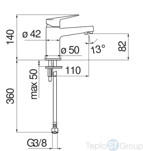 Смеситель для раковины Nobili Blues BS101118/3CR Chrome хром, без донного клапана - купить оптом у дилера TeploSTGroup по всей России ✅ ☎ 8 (800) 600-96-13 фото 2