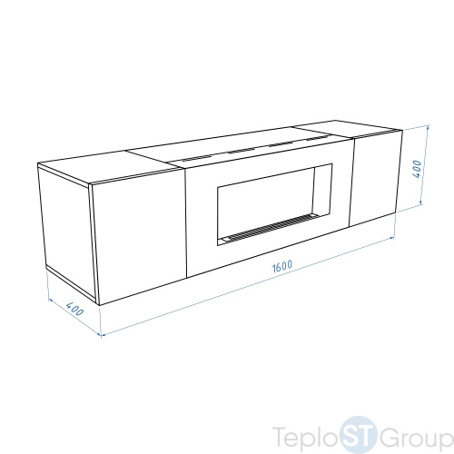 Тумба с биокамином Firelight BFP-P1600 белая - купить оптом с доставкой по России фото 4