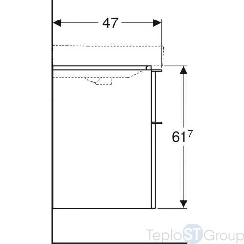 Тумба под раковину Geberit Smyle Square 500.354.JL.1, 90 см, цвет песчаный глянец - купить с доставкой по России фото 5