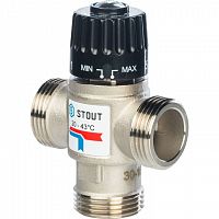 Термостатический смесительный клапан для систем отопления и ГВС. G 1/4 НР 20-43°С KV 2,5 - STOUT